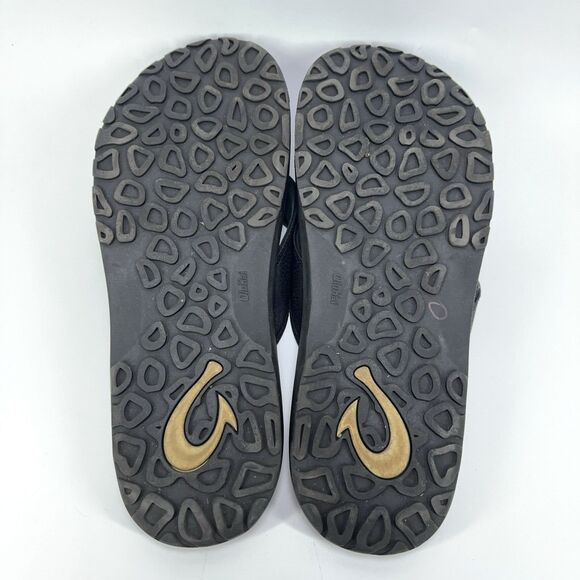 Mens Olukai Ohana 10110A-4040 Black Flip-Flop Comfort Sandals Size US 16 EU 49 main image 7